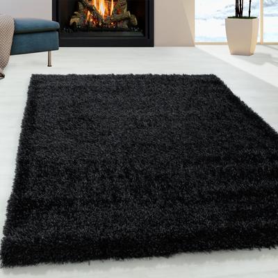 Hochflor-Teppich AYYILDIZ TEPPICHE "BRILLIANT 4200", schwarz, B:240cm H:50mm L:340cm, Polypropylen (PP), Teppiche, Läufer, auch in rund, Langflor, Shaggy, Wohnzimmer Image