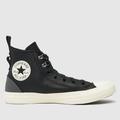 Converse all star hi leather hike trainers in black & white