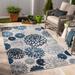 Rais 6'5" x 9' Cottage Outdoor Floral Transitional Natural Gray/Ink/Smoke/Dark Gray/Multi Brown/Off White/Blue/Dark Blue/Gray/Navy Outdoor Area Rug - Hauteloom