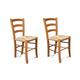 Lot de 2 chaises bois assise paille de seigle