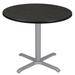 Via 36" Round X-Base Table- Ash Grey/Chrome