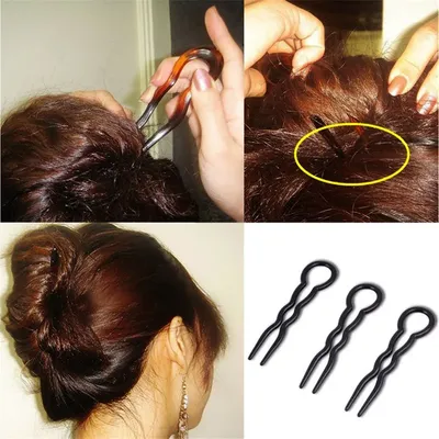 Épingles à cheveux rondes en forme de U pour femmes pinces en plastique fourches simples outil de