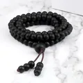 Bracelet en pierre noire mate de 6mm 108 perles Bracelets Mala breloques Bracelets de Yoga