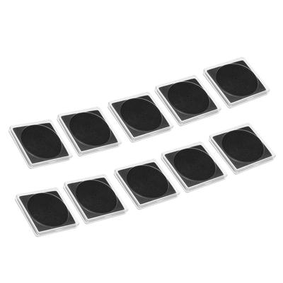 Coin Snap Holder Coin Case Storage Square Fit 18-38mm Coins, 20pcs Clear Black - Transparent, Black