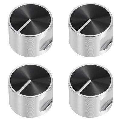 Stove Knob Replacement 35mm x 26mm 45 Degree Burner Knob Silver Black 4 Pack - Silver Black