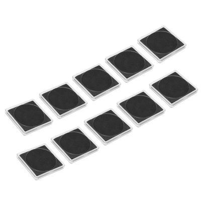 Coin Snap Holder Coin Case Storage Square Fit 17-37mm Coins, 20pcs Clear Black - Transparent, Black