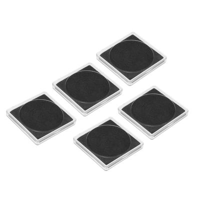 Coin Snap Holder Coin Case Storage Square Fit 17-37mm Coins, 5pcs Clear Black - Transparent, Black