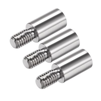 Arcade Joystick 15mm Shaft Extender Control Rod Extension Stainless Steel 3Pcs - Silver Tone