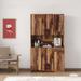 Tall Wardrobe Kitchen Cabinet with 6-Doors, 1-Open Shelves and 1-Drawer