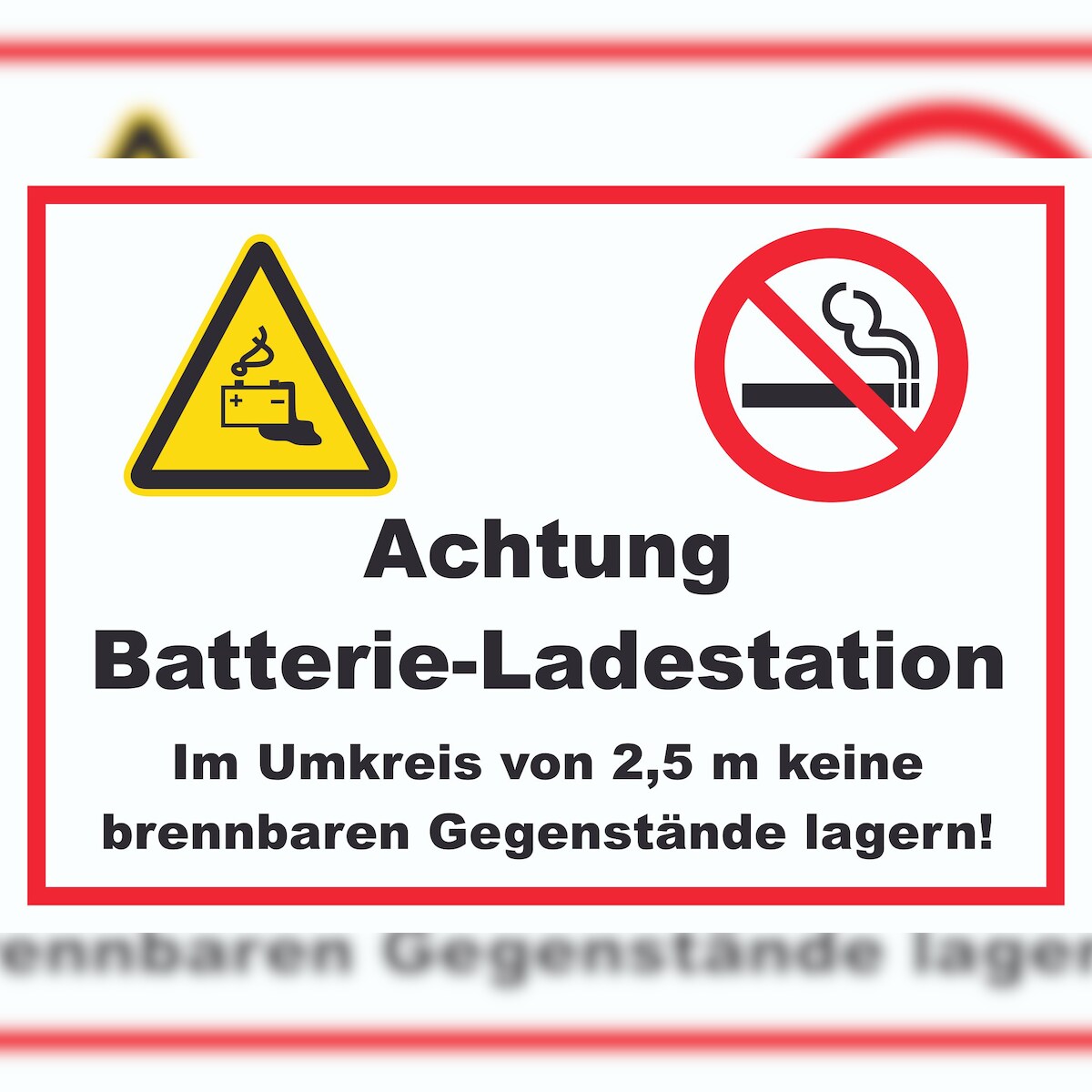 Achtung Batterie Ladestation Schild A1 (594x841mm) Image