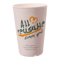 50x Mehrweg Heißgetränkebecher Kaffeebecher Coffee to go ‚All Reusable‘ – 200 ml