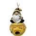 Spoontiques Bee Gnome 10 in x 6 in x 6.5 in Birdhouse Resin in Black/White/Yellow | 10 H x 6 W x 6.5 D in | Wayfair 10280