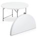 MoNiBloom Round Foldable Table Collapsible Circular Steel Frame w/ Carry Handle Plastic/Resin in White | 29.5 H x 60 W x 60 D in | Wayfair