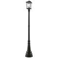 Z-Lite 2 Light Outdoor Post Mounted Fixture in Oil Rubbed Bronze Finish