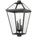 Z-Lite 4 Light Outdoor Post Mount Fixture in Black Finish