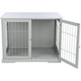 Tucker Murphy Pet™ Goetz Furniture Style Pet Crate Wood in Gray | 29.6 H x 38.7 W x 27 D in | Wayfair F5B19EED12234208A69424A5E444F8FC