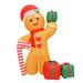 The Holiday Aisle® 8' Inflatable Blow Up Gingerman w/ 6 Warm White LED Lights Polyester in Orange | 96 H x 37 W x 63 D in | Wayfair