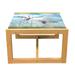 East Urban Home Frame Coffe Table Wood/Plastic/Acrylic in Blue/Brown/Gray | 24.41 H x 18.31 W x 15.75 D in | Wayfair