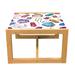 East Urban Home Purple Coffee Table, Stitching Sewing Dressmaking Related Colorful Thread Needle Spool Drawings | Wayfair