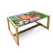 East Urban Home Flamingo Coffee Table, Illustration Of Animal Tropical Garden Hibiscus Flower Plant Vintage | 15.75 H x 35.83 W x 24.41 D in | Wayfair