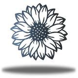 Gracie Oaks Nanke Sunflower Bloom Wall Décor Metal in Black | 8 H x 8 W x 0.0125 D in | Wayfair 21145364EA1644E6AC954D46C15460FF
