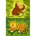 Indigo Safari Tiger & Monkey - Wrapped Canvas Painting Canvas | 30 H x 20 W x 1.25 D in | Wayfair 43D775BC451D4BD8A87C4C0A73C96A73