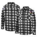 Men's Colosseum Black/White Army Black Knights Ellis Plaid Full-Snap Shirt Jacket