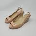 Coach Shoes | Coach Harmony Peach Rose Slingback Peep Toe Low Wedge Espadrilles Size 7.5 | Color: Pink/Tan | Size: 7.5