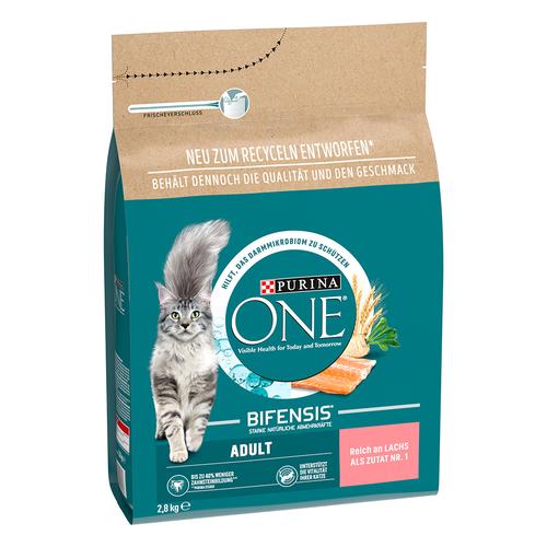 2,8kg PURINA ONE Adult Lachs & Vollkorngetreide Katzenfutter trocken