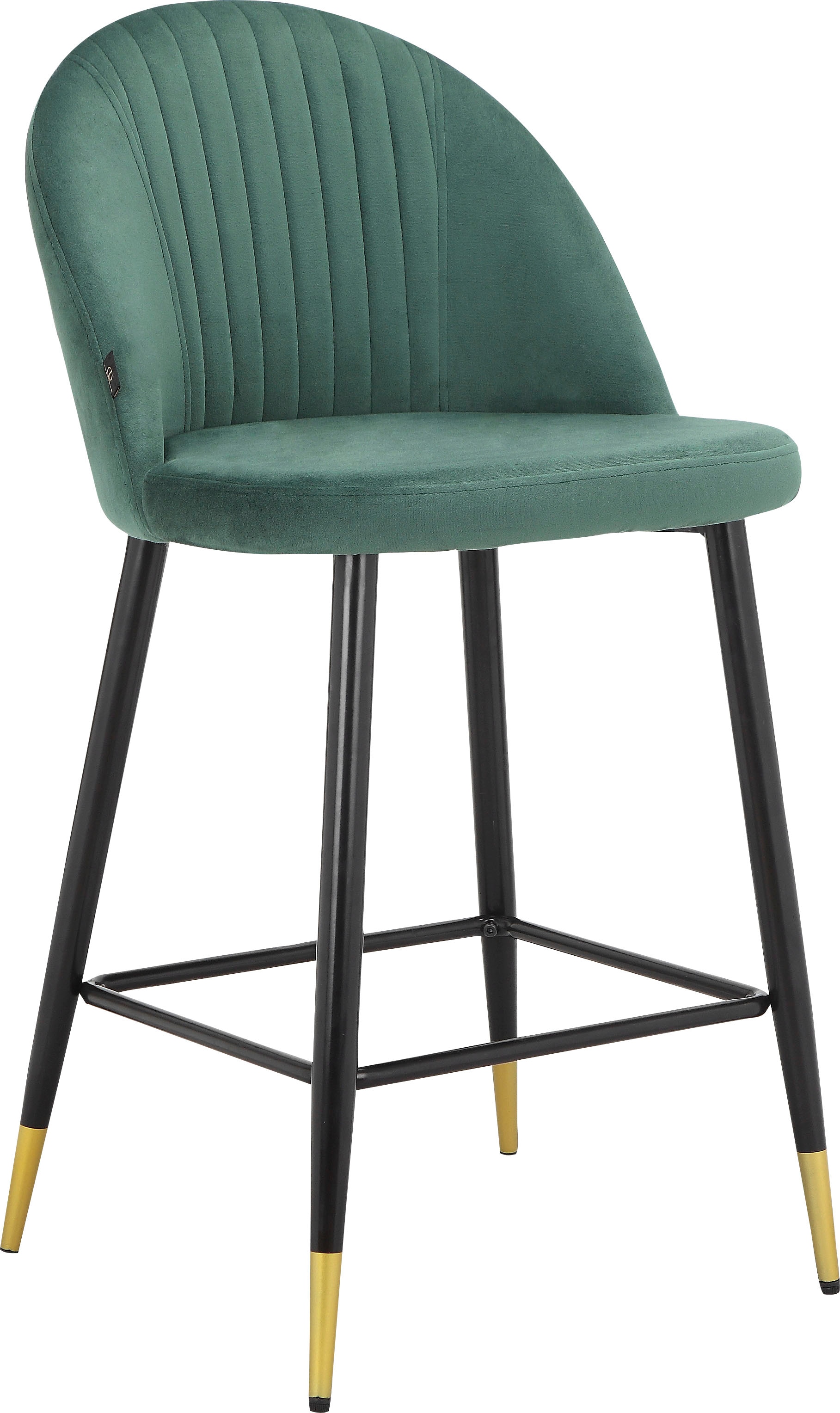 Bistrostuhl LEONIQUE "Embrosse", grün (dunkelgrün), B:48cm H:96cm T:55cm, Stoff, Stühle, Bistrostuhl, mit Sitz und Rücken gepolstert, in schönem Velourstoff, Sitzhöhe 65 cm