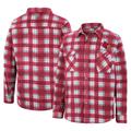 Men's Colosseum Red/White Louisville Cardinals Ellis Plaid Full-Snap Shirt Jacket