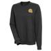 Women's Antigua Heather Black Albany State Golden Rams Action Crewneck Pullover Sweatshirt