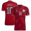 Men's adidas James Rodriguez Red Colombia National Team 2022/23 Away Replica Player Jersey