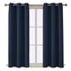 My Home Store Navy Blue Curtains 2 Panels-100% Thermal Insulated Blackout Curtains for Bedroom with Eyelets including Pair of Tie Backs-Lightweight and Curtains W90” ×L108”