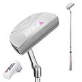 Golf Putter Women 33'' Right Handed Steel Golf Clubs White Color Golf Training Club Head for Lady Golf Club Putters (silver)