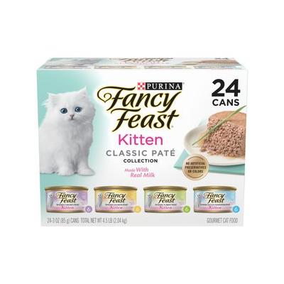 Fancy Feast Kitten Classic Pate Tender Poultry & Fish Variety Pack Canned Wet Cat Food 3-oz, case of 24