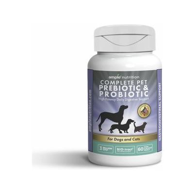 Ample Nutrition Complete Pet Prebiotic & Probiotic Cat & Dog Supplement, 60 count