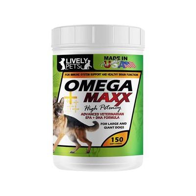 Lively Pets Omega Maxx Fish Oil Large & Giant Dog Soft Chews, 150 count