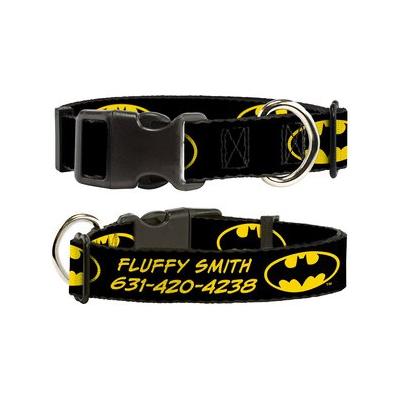 Buckle-Down DC Comics Batman Shield Polyester Personalized Dog Collar, Small