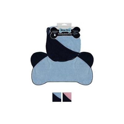 Bone Dry Bone Shaped Microfiber Bath Towel with Pockets, Blue