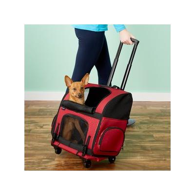 Gen7Pets Red Roller Carrier with Smart-Level Pet Carrier, Up to 20 lbs