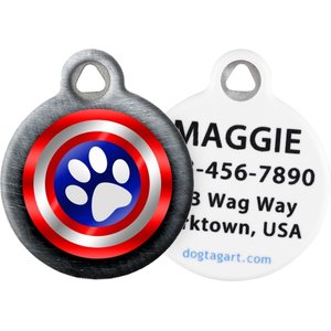 Dog Tag Art Canine America Shield Personalized Dog & Cat ID Tag, Large