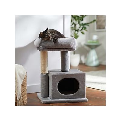 Frisco 24.8-in Faux Fur Cat Tree & Condo, Gray