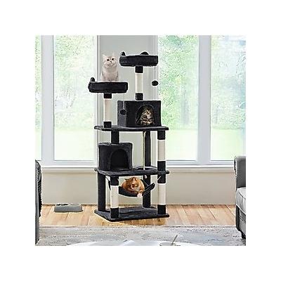 Yaheetech Multi-Level Sisal Cat Tree, 62.2-in, Black