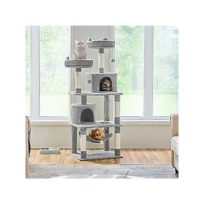 Yaheetech Multi-Level Sisal Cat Tree, 62.2-in, Light Gray