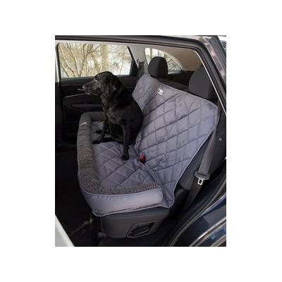 3 Dog Pet Supply Quilted Car Back Seat Protector with Bolster, Grey Fleece