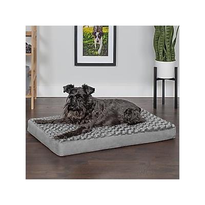 FurHaven NAP Deluxe Memory Foam Pillow Dog Bed with Removable Cover, Gray, Medium
