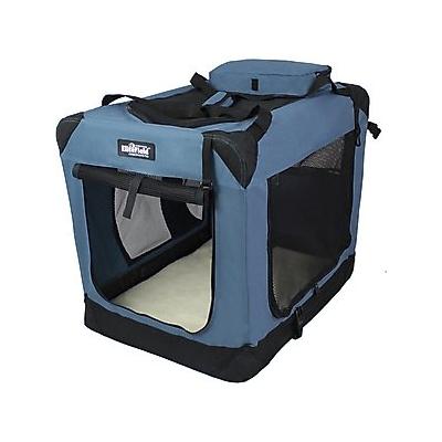 EliteField 3-Door Collapsible Soft-Sided Dog Crate, Blue Gray, 42 inch