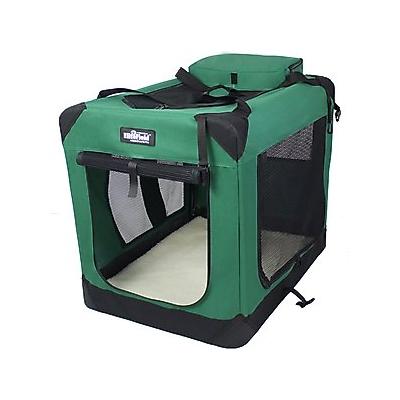 EliteField 3-Door Collapsible Soft-Sided Dog Crate, Green, 36 inch