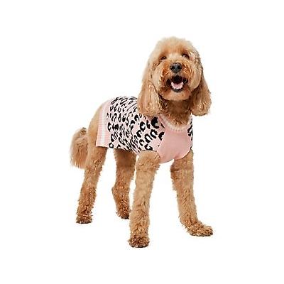 Frisco Leopard Print Dog & Cat Sweater, Pink, Large